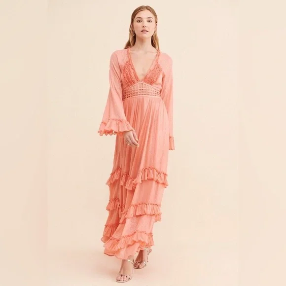 Free People | Dresses | Free People Seraphina Maxi Dress Sz L | Poshmark